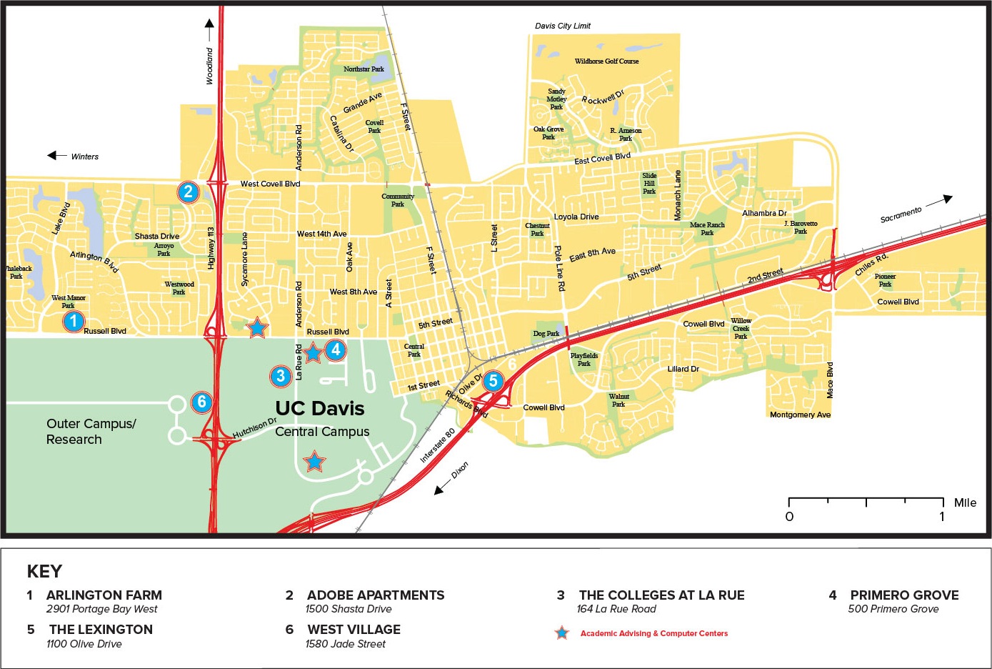 Student Housing Apartments Locations Map