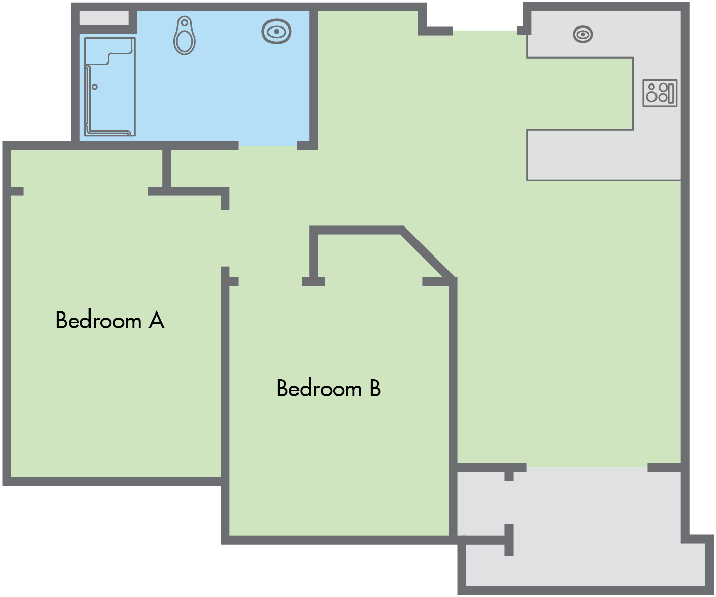 Primero Grove 2 bedroom 1 bathroom apartment