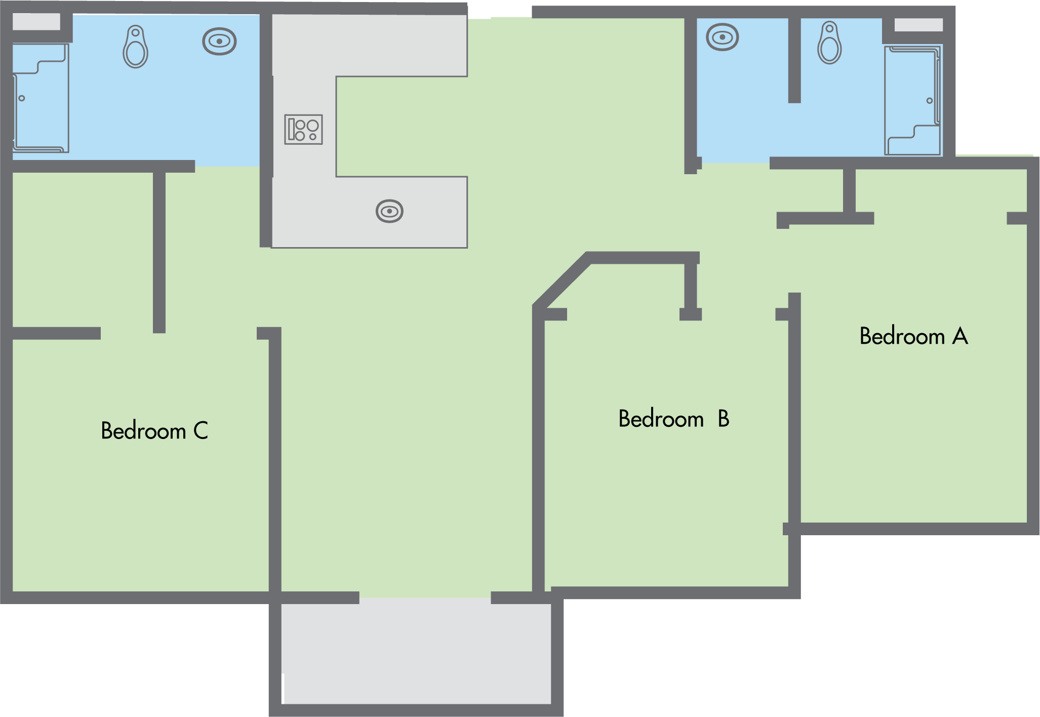 Primero Grove 3 bedroom 2 bathroom apartment