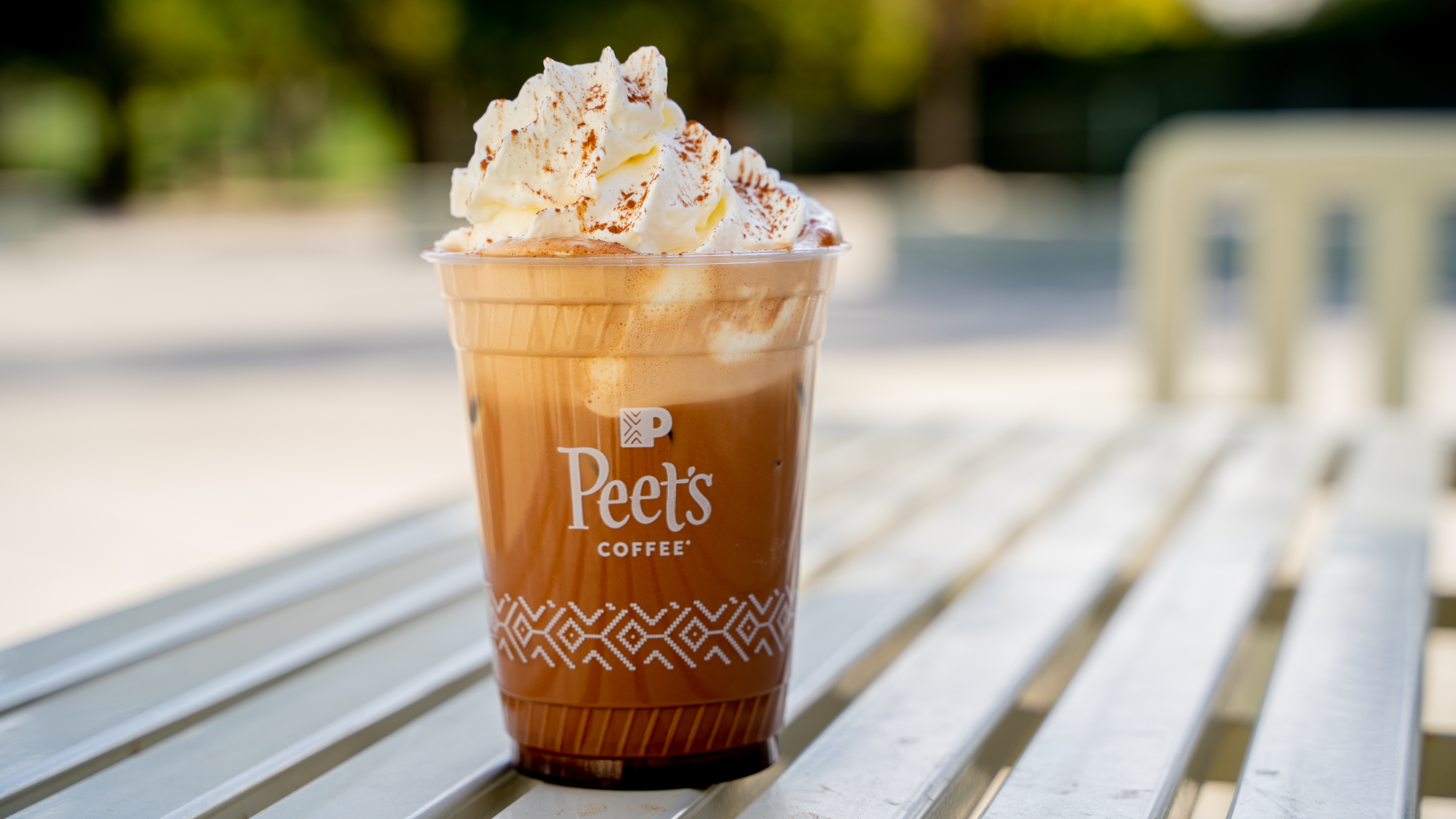 Peet's Coffee iced coffee with whipped cream