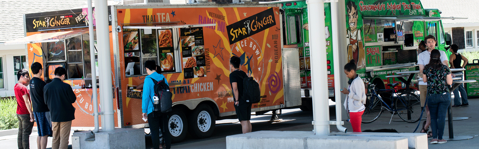 Food trucks serve a variety of food at the Silo