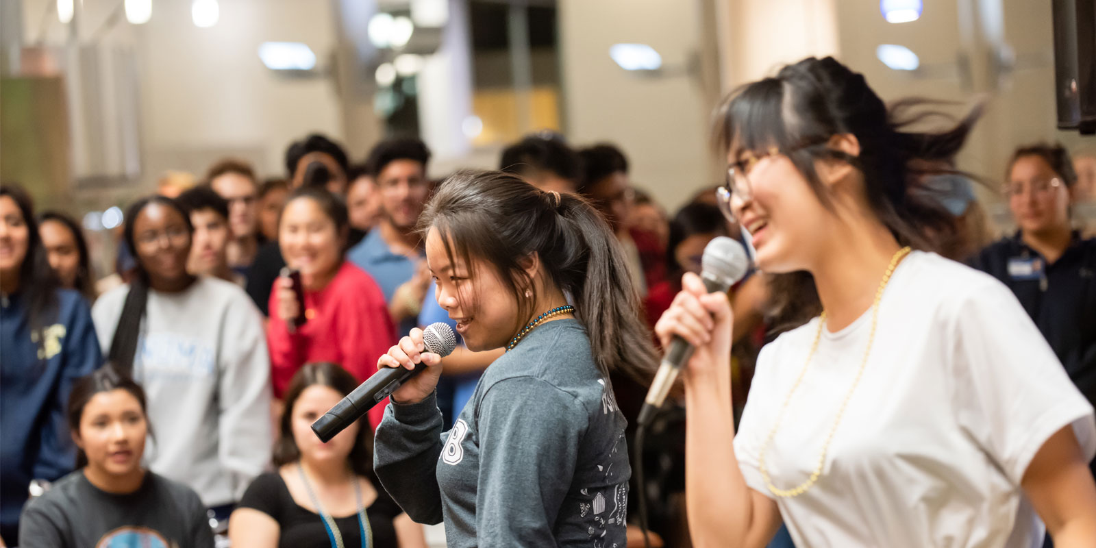Late Night karaoke in the Segundo dining commons