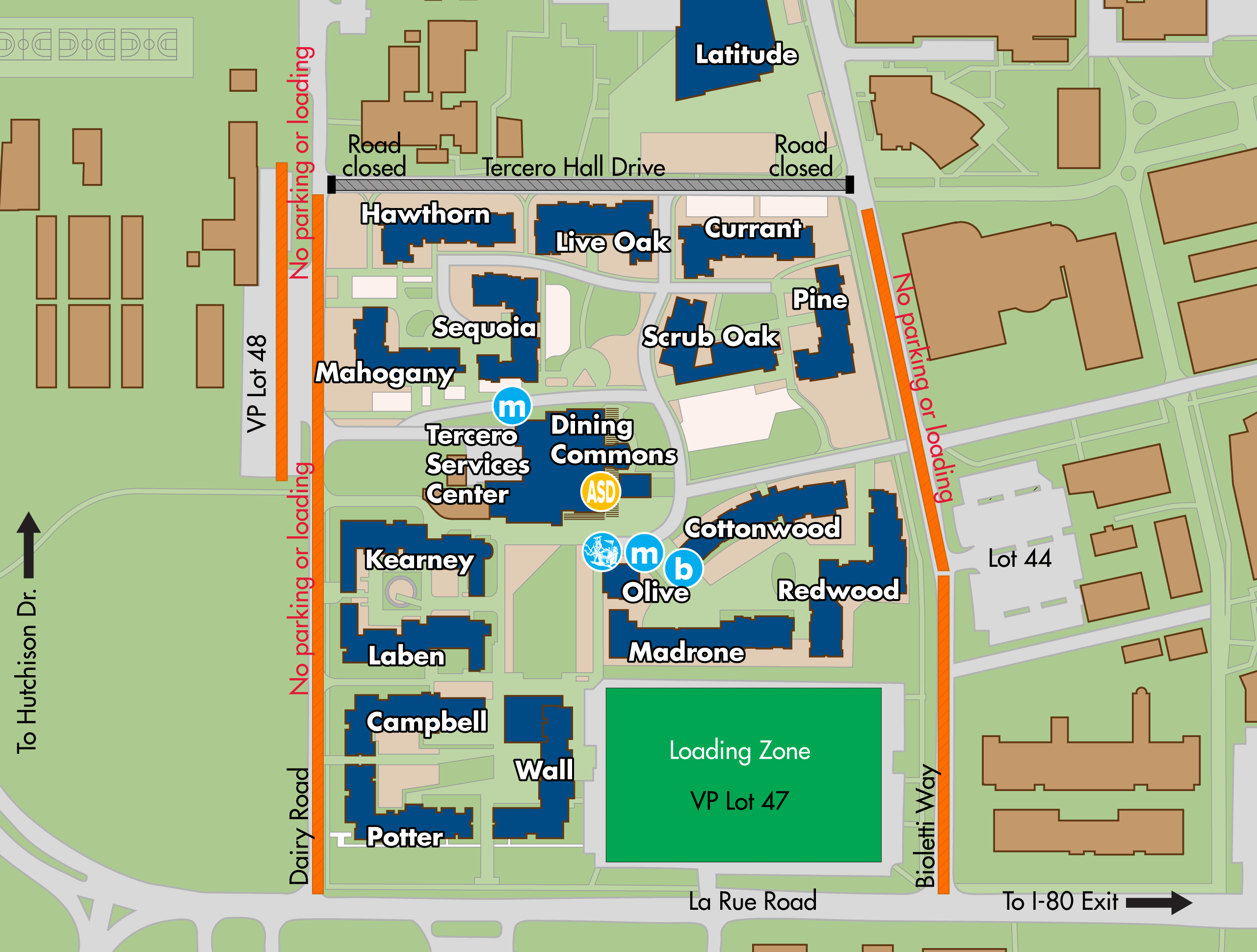 Tercero Area Parking Map
